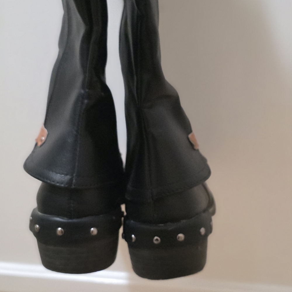 Rieker Black Knee-High Women's Boots - Picture 4 of 11